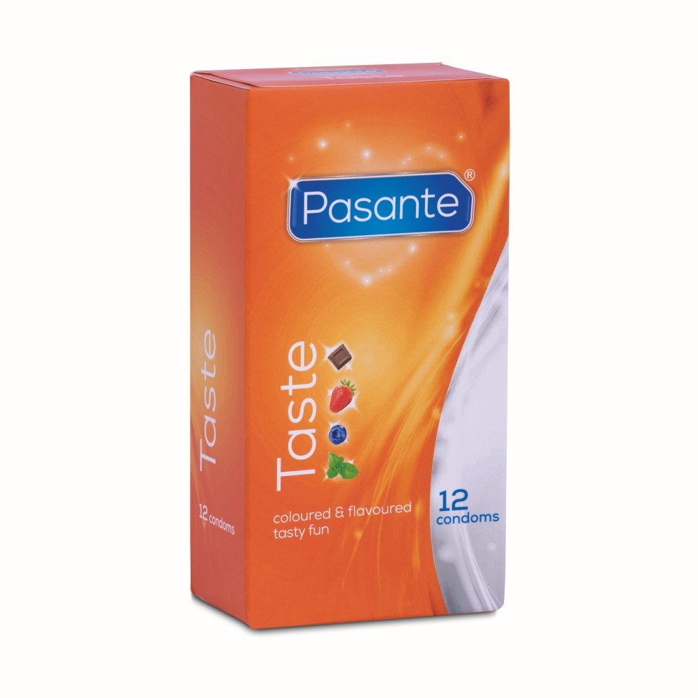 PASANTE TASTE - preservativi AROMATIZZATI (4 gusti) - CONFEZIONE 12 profilattici - x3 confezioni (36 pezzi) - ITALYSALDI.IT