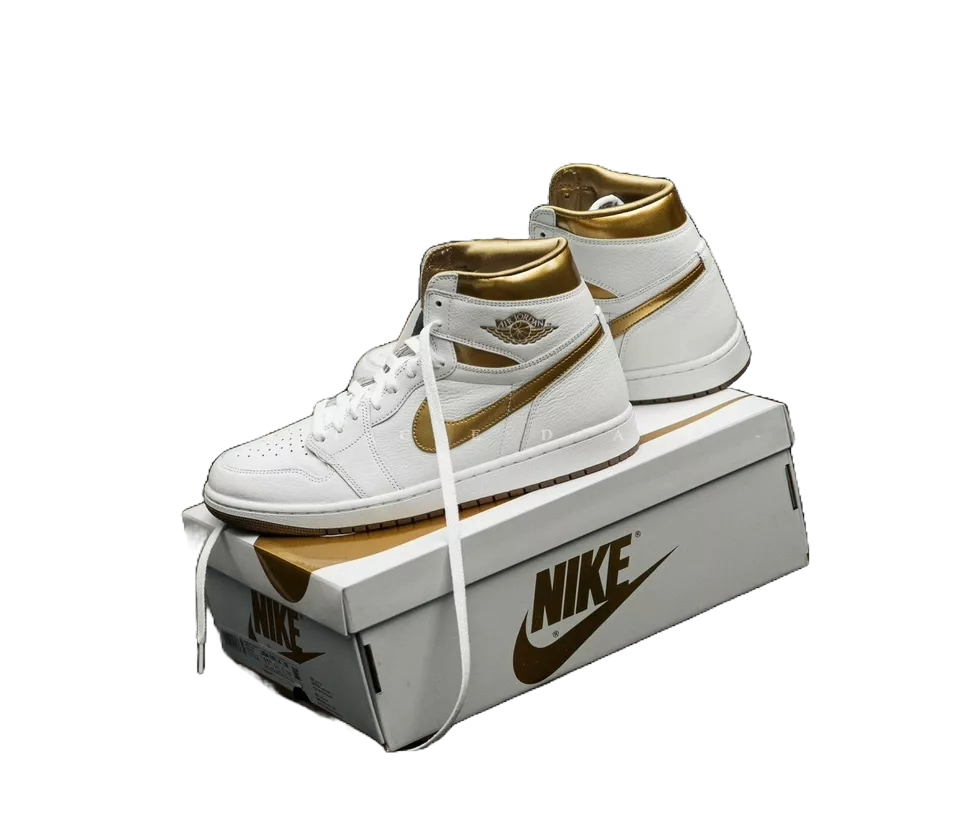 NIKE WMNS AIR JORDAN 1 RETRO HI OG TAGLIA 44,5 "Bianco/Oro" - ITALYSALDI.IT