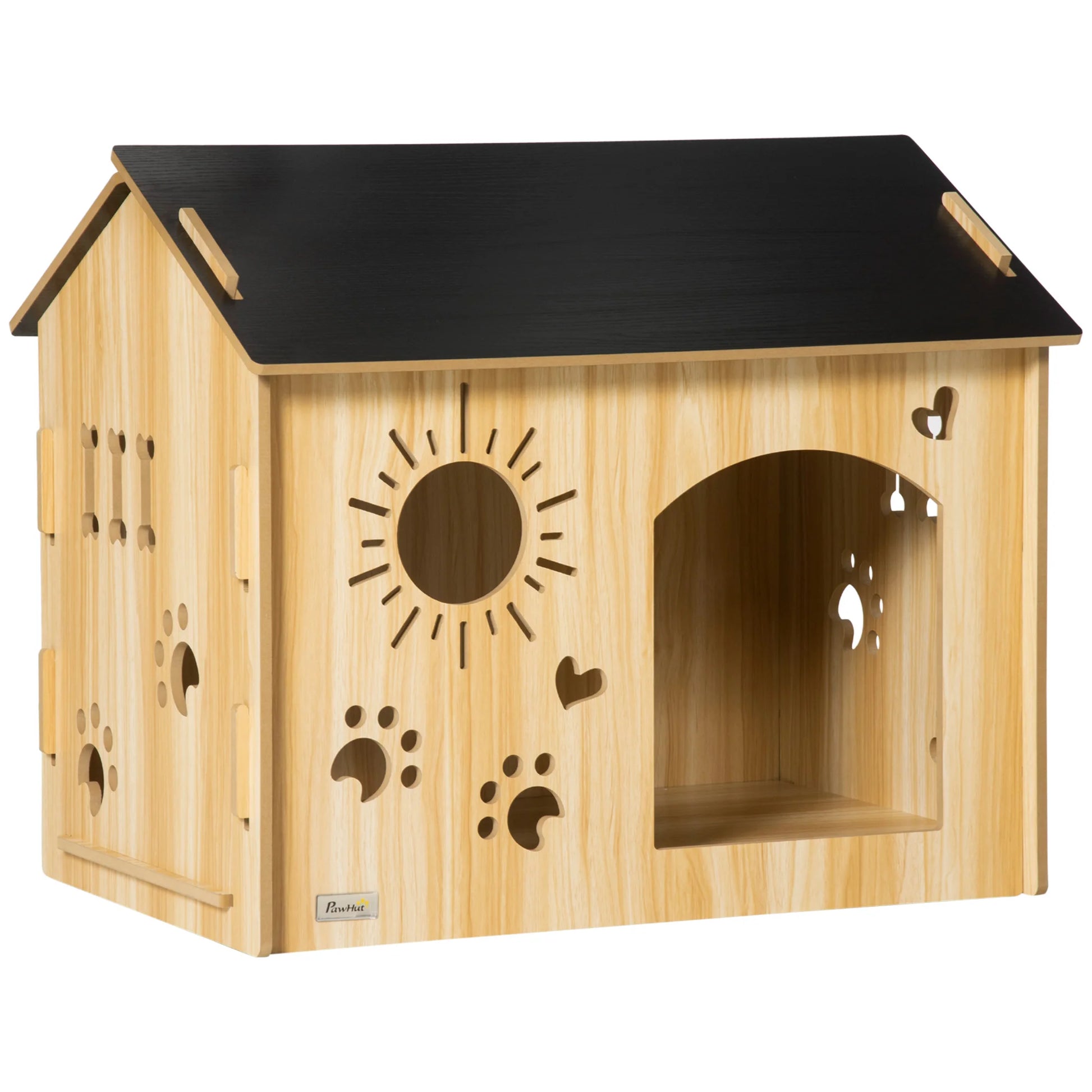Cuccia in legno per cani di piccola taglia con porta anteriore 69X50X58,5 cm - ITALYSALDI.IT