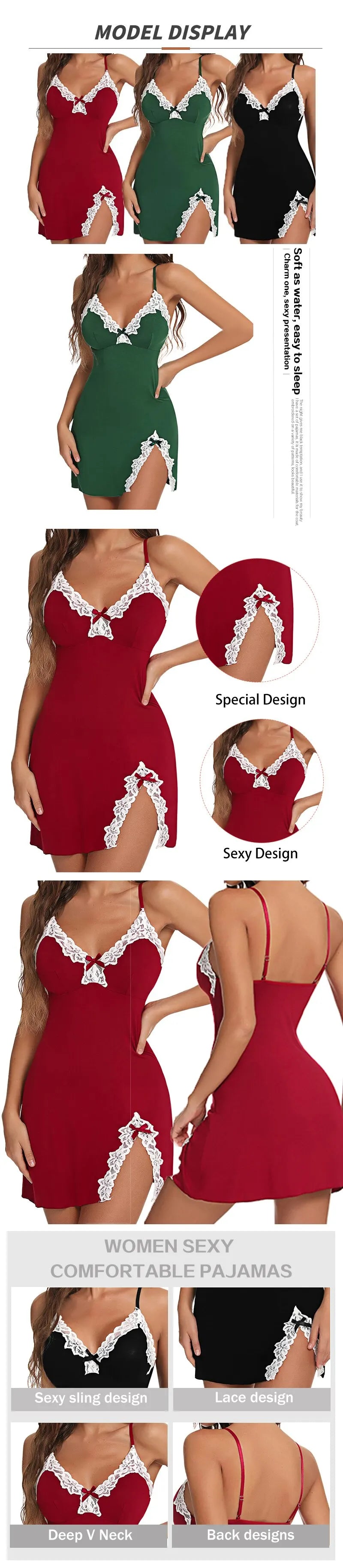 Sexy CAMICIA DA NOTTE Soft Lingerie NOTTE DONNA - ITALYSALDI.IT