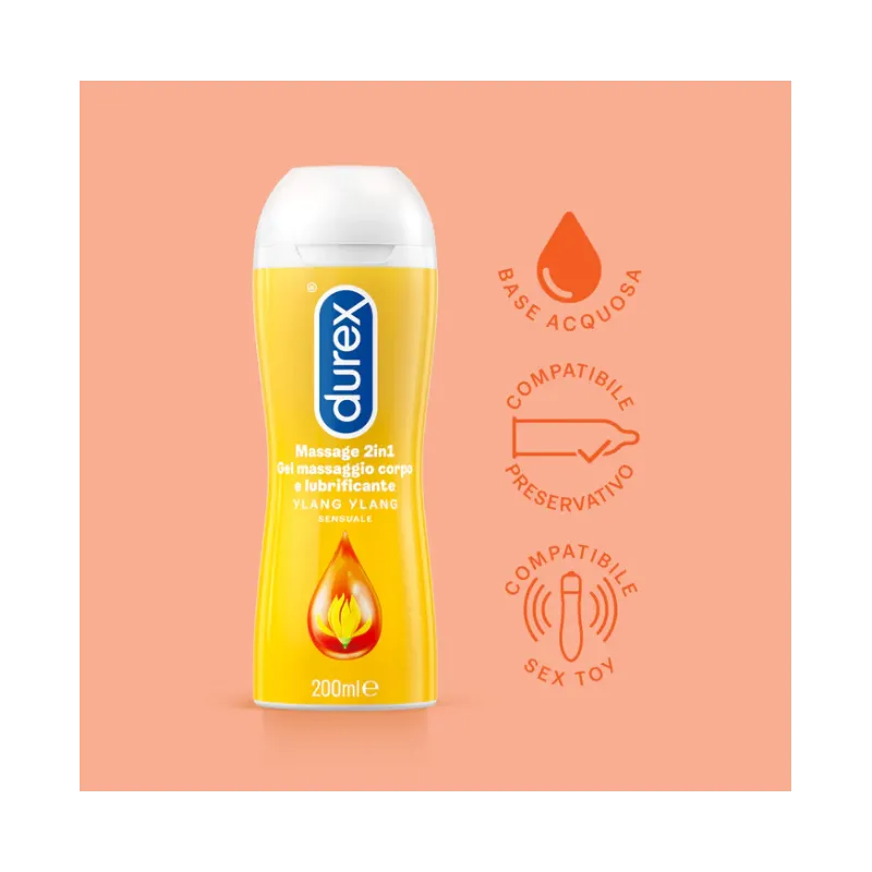 Durex Massage 2 in 1 Gel Lubrificante Sensual Ylang Ylang - 200ml - ITALYSALDI.IT