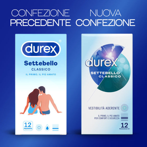 Durex Settebello Classico x12 profilattici, 3 confezioni, 18 preservativi, condom - ITALYSALDI.IT