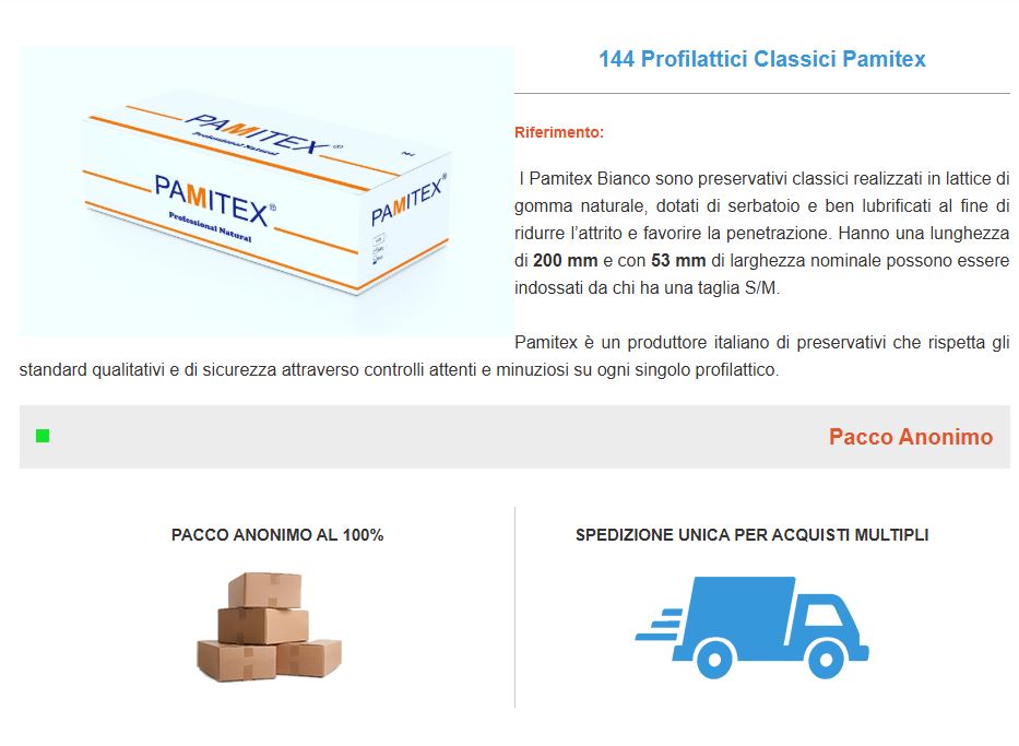 Preservativi pamitex x144 classici- pacco anonimo - ITALYSALDI.IT