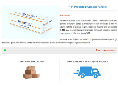 Preservativi pamitex x144 classici- pacco anonimo - ITALYSALDI.IT