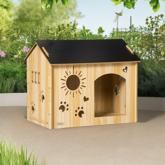 Cuccia in legno per cani di piccola taglia con porta anteriore 69X50X58,5 cm - ITALYSALDI.IT